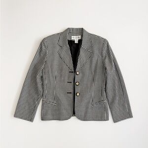 Vintage Christian Dior Lady Jacket in Black & White Houndstooth